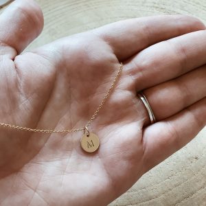 gold initial necklace