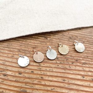 Personalised Charm Pendant for Necklace in Silver, Gold or Rose Gold. Create an initial charm, name charm or date charm pendant.