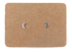 silver crescent moon earring studs