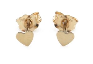 14k gold heart earrings