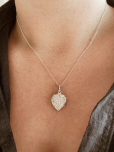 sterling silver heart locket necklace