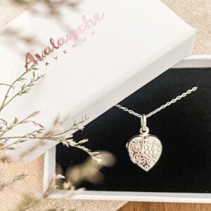 sterling silver heart locket necklace
