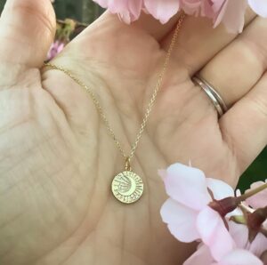 gold moon necklace